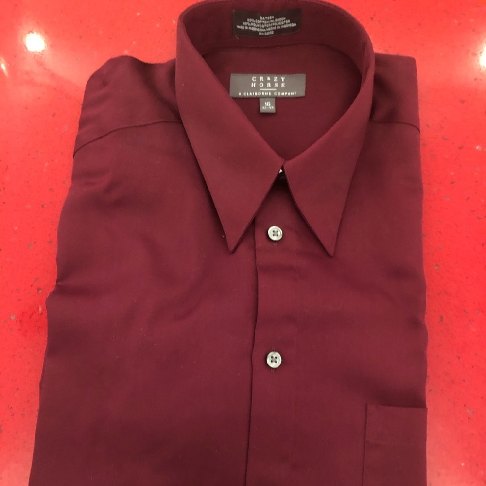 Crazy horse by Clairborne Men’s burgundy shirt, size 16